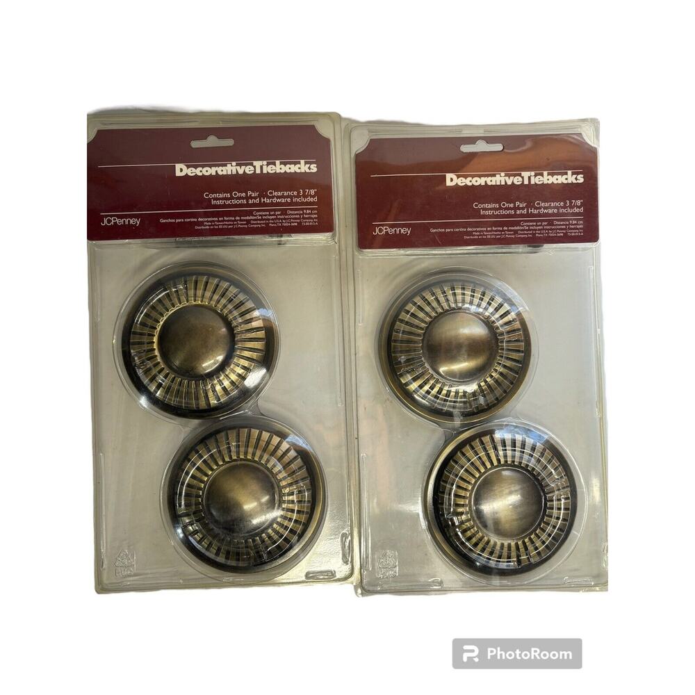 4 Vtg Medallion Round Curtain Tie Backs 3” Federal Colonial Style New Old Stock